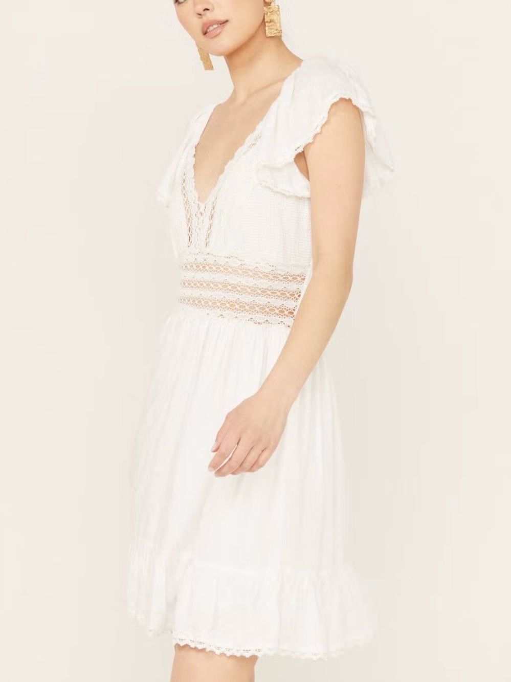 NWT ANGIE WOMEN'S CROCHET FRONT MINI DRESS